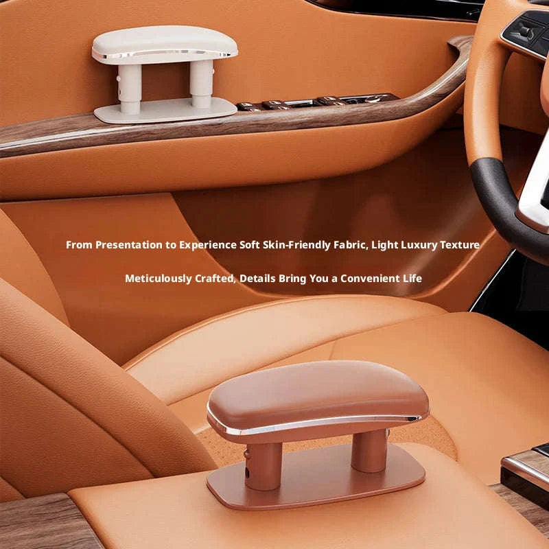 Universal Car Door Armrest Pad Adjustable Height PU Leather-Black 1PC