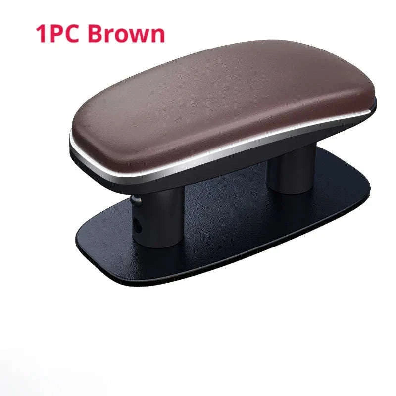 Universal Car Door Armrest Pad Adjustable Height PU Leather-Black 1PC