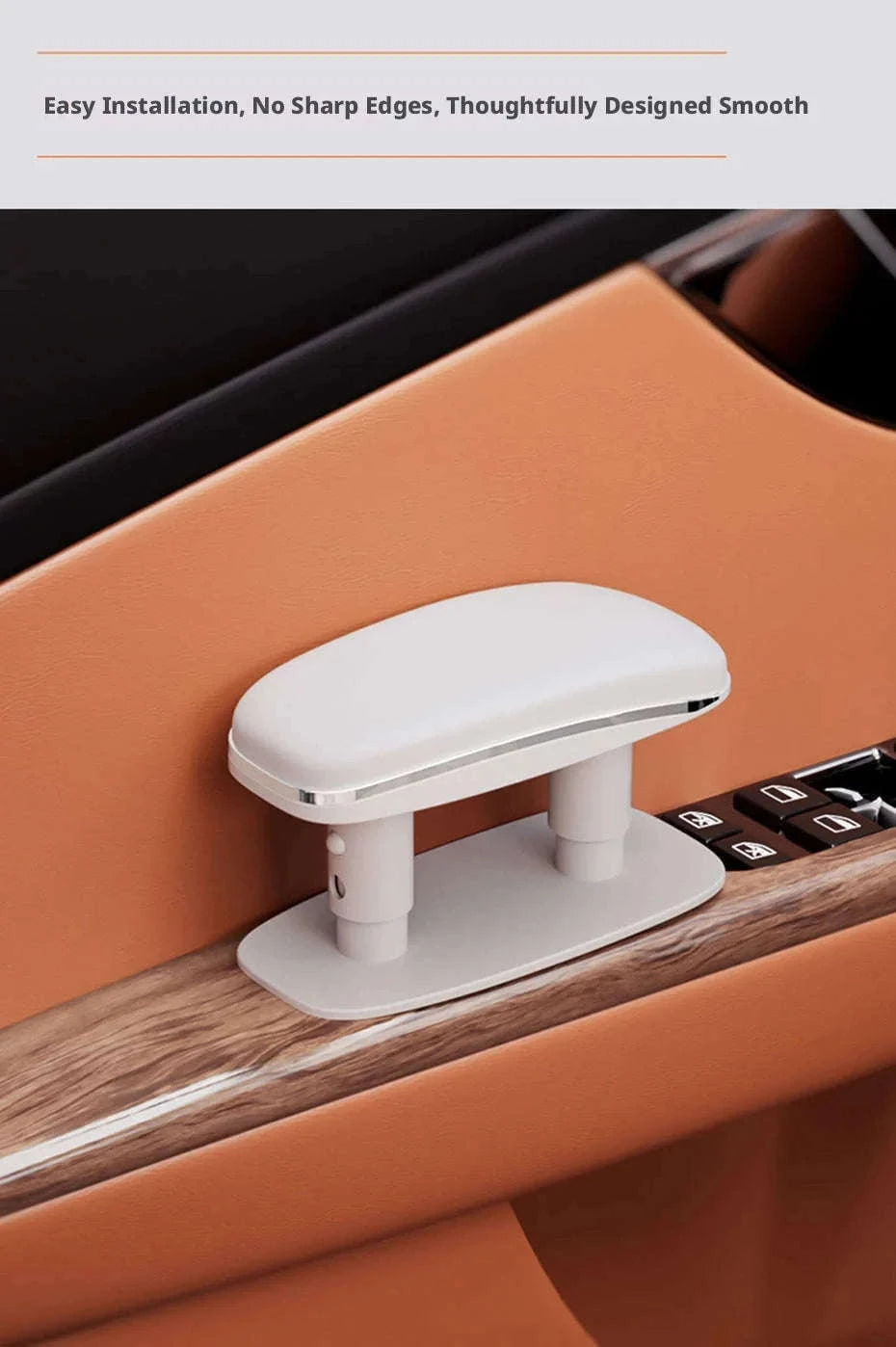 Universal Car Door Armrest Pad Adjustable Height PU Leather-Black 1PC
