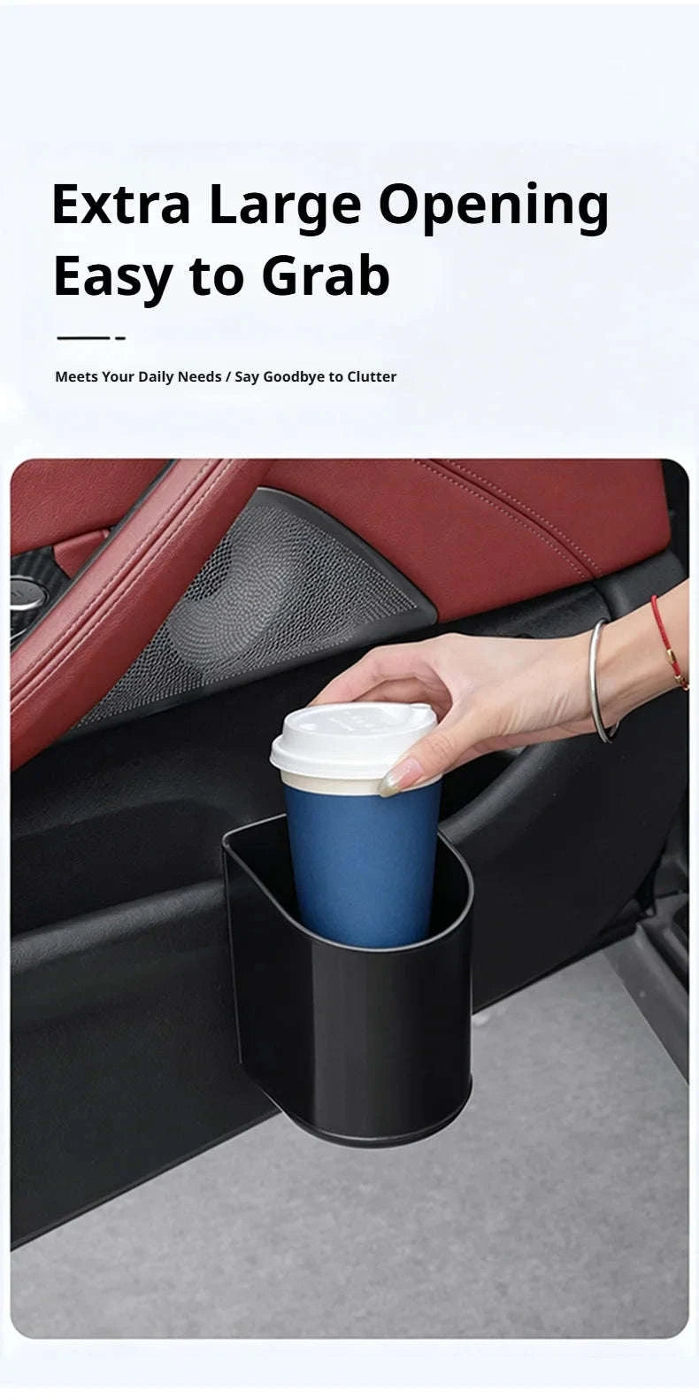 Universal Car Door Cup Holder Storage Bucket-Black