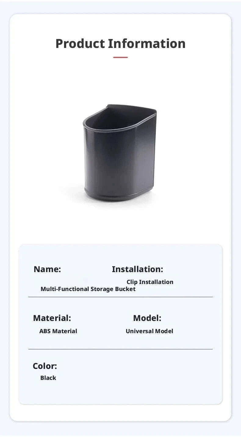 Universal Car Door Cup Holder Storage Bucket-Black