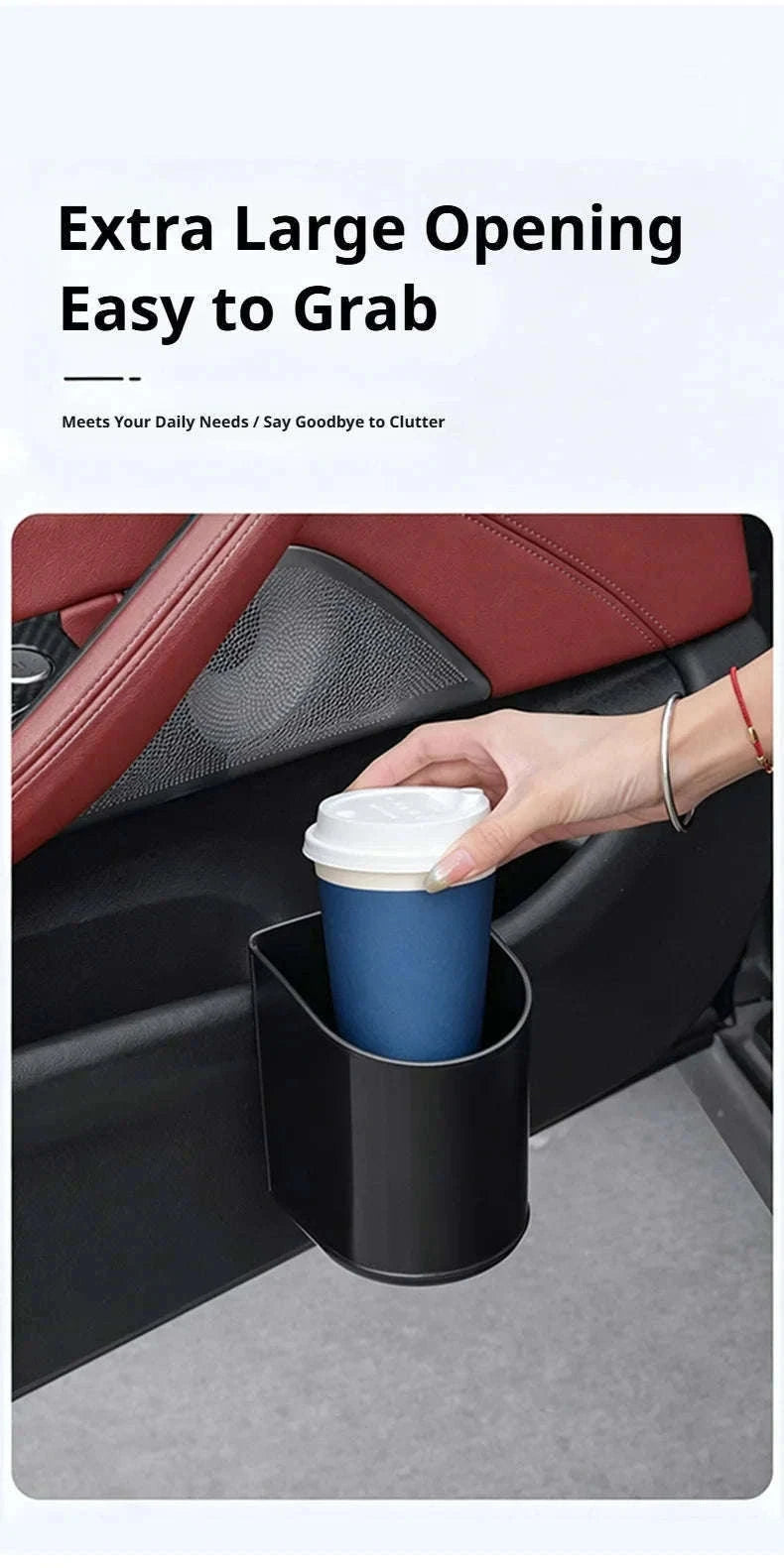 Universal Car Door Cup Holder Storage Bucket-Black