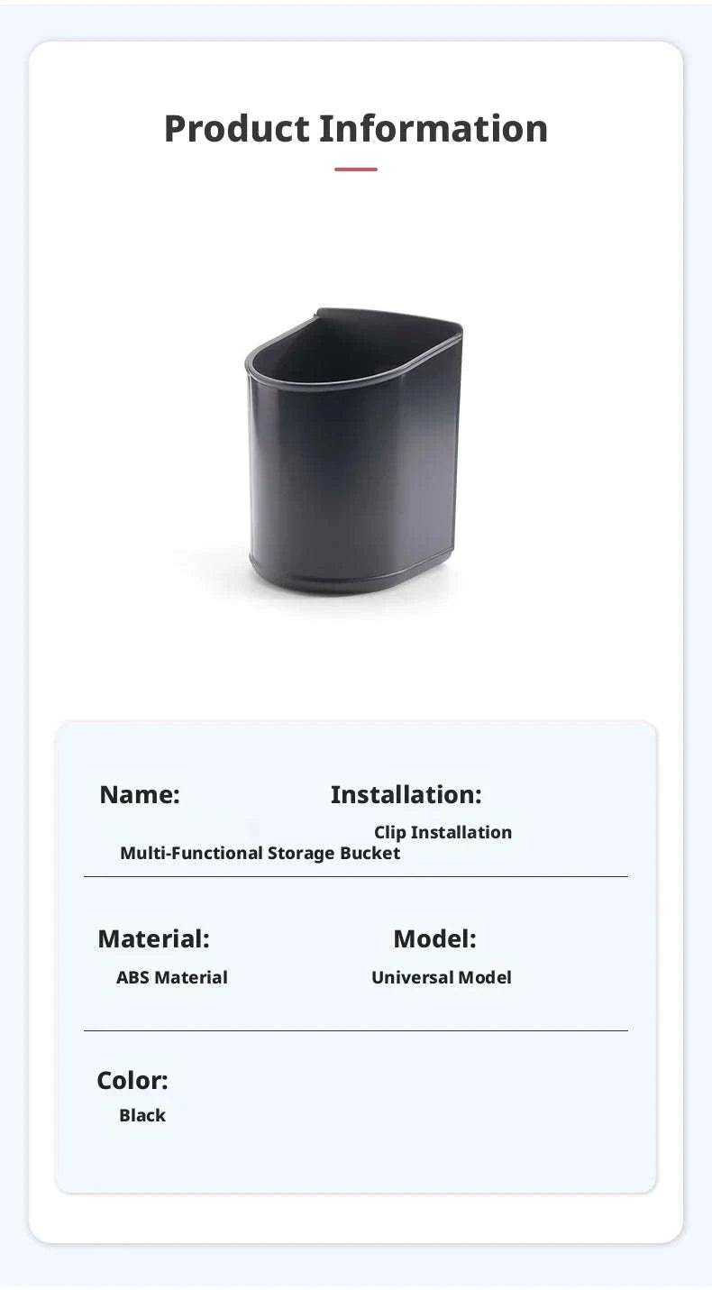 Universal Car Door Cup Holder Storage Bucket-Black
