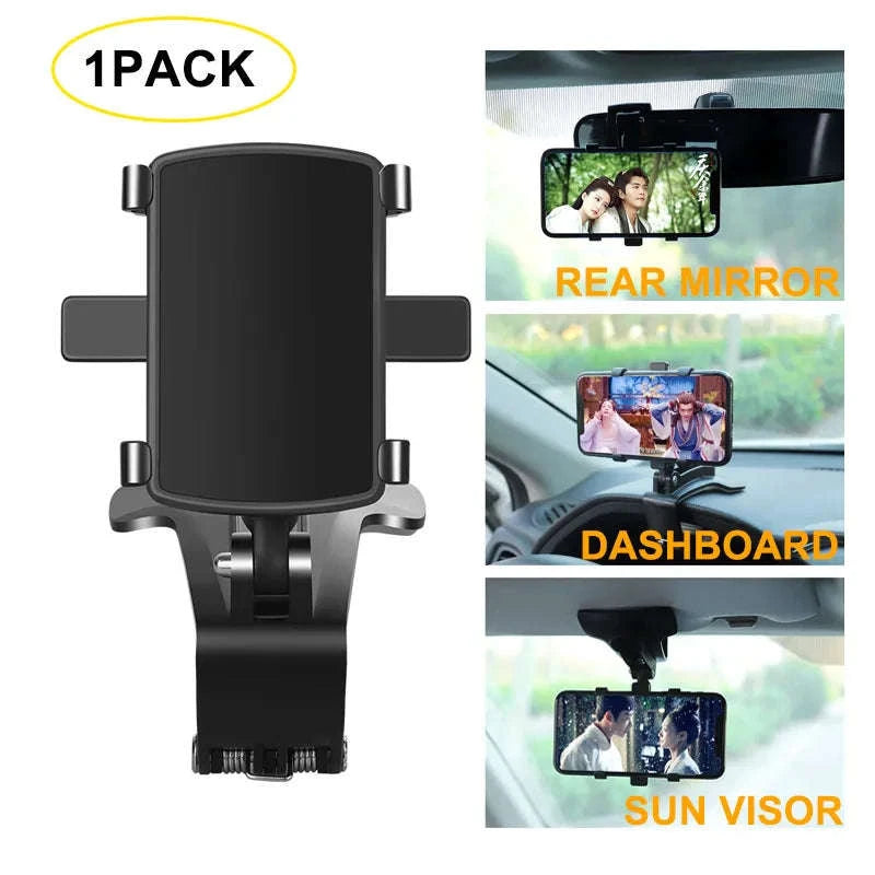 Universal Car Phone Holder for Dashboard, Mirror, and Visor-1pc phone holder