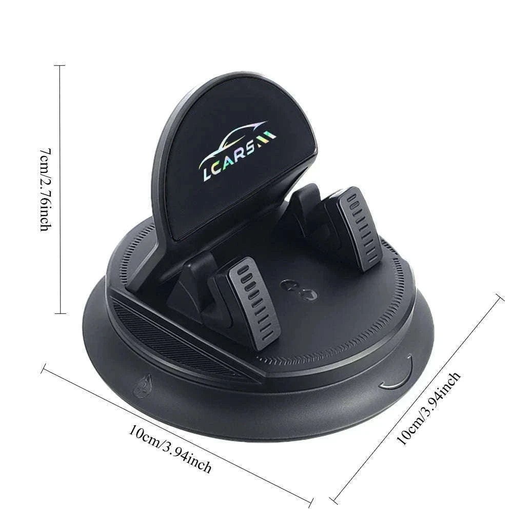 Universal Car Phone Mount Rotatable Dashboard Suction Cup Stand-black