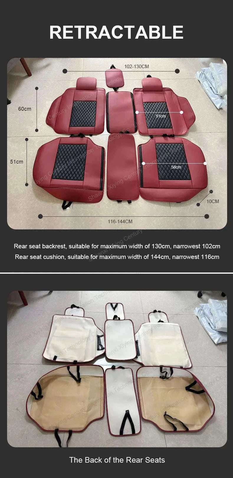 Universal Car Seat Covers Full-Cover Nappa Leather Set-Color 6