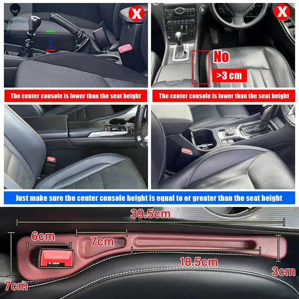 Universal Car Seat Gap Filler – Leakproof Organizer for a Cleaner, Clutter‑Free Ride-2PCS Red