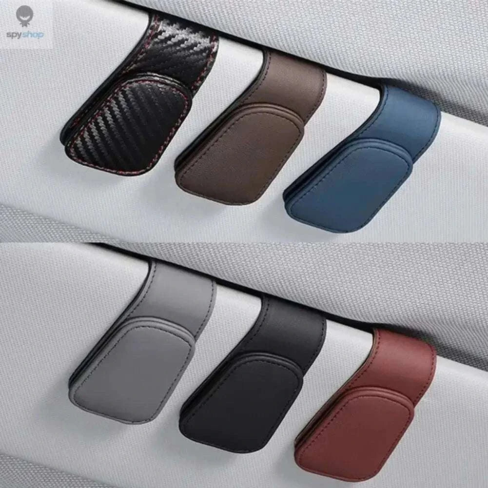 Universal Car Sun Visor Glasses Holder-Carbon black B