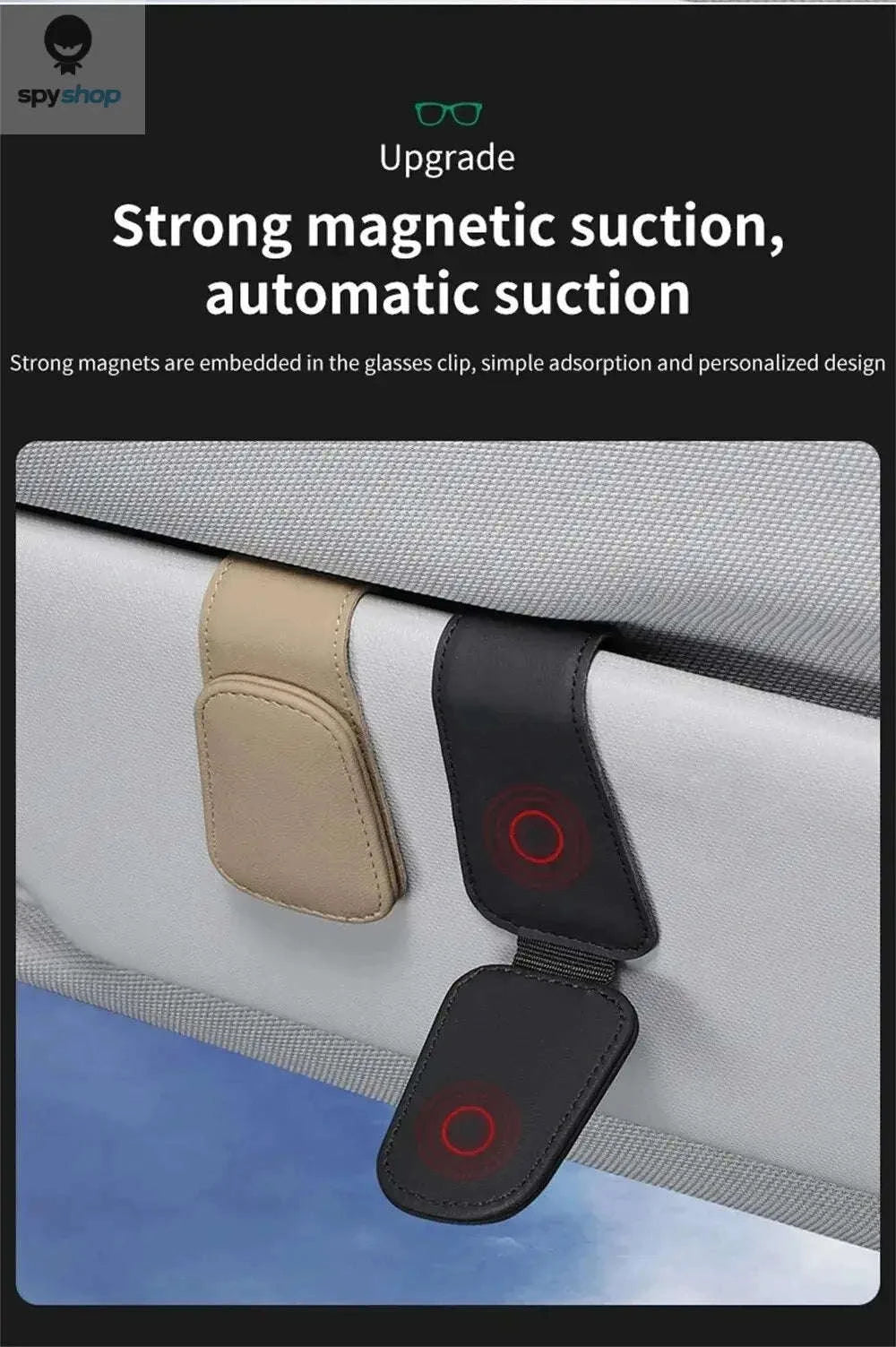 Universal Car Sun Visor Glasses Holder-Carbon black B