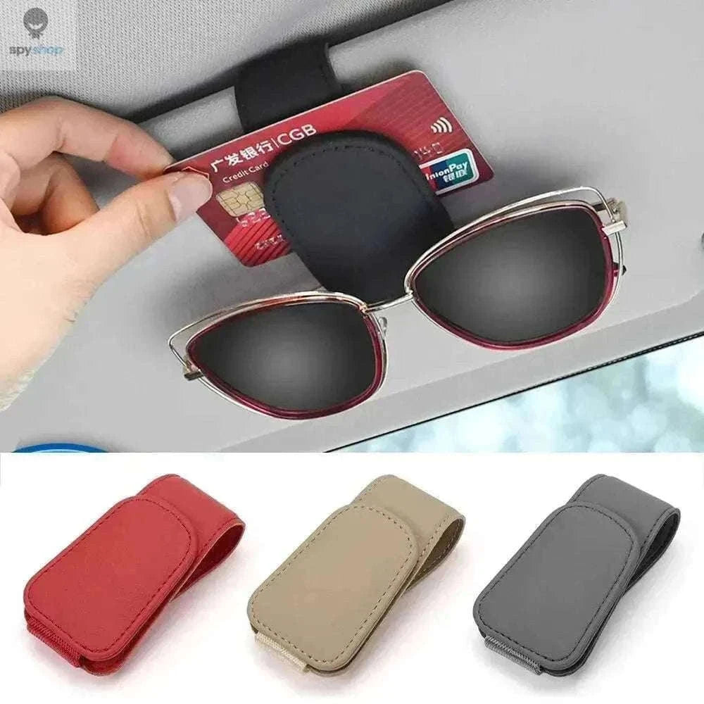Universal Car Sun Visor Glasses Holder for Easy Access-Carbon black B