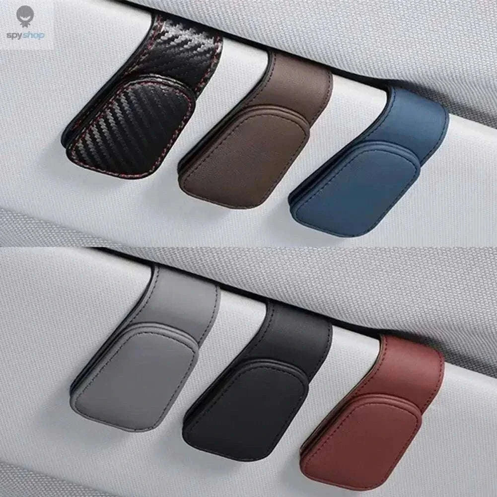 Universal Car Sun Visor Glasses Holder for Easy Access-Carbon black B
