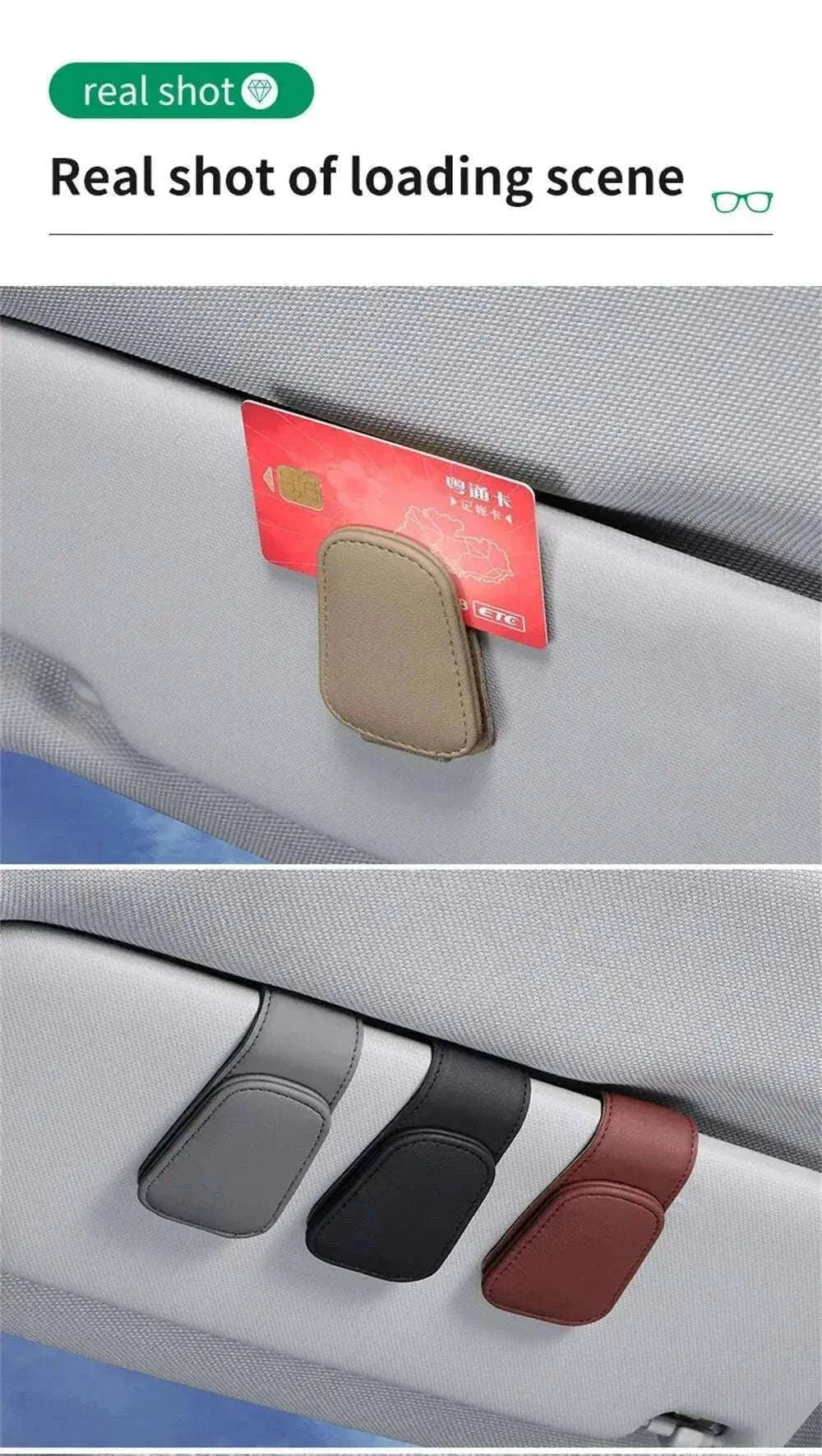 Universal Car Sun Visor Glasses Holder for Easy Access-Carbon black B