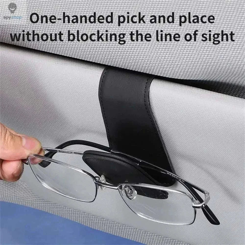 Universal Car Sun Visor Glasses Holder for Easy Access-Carbon black B