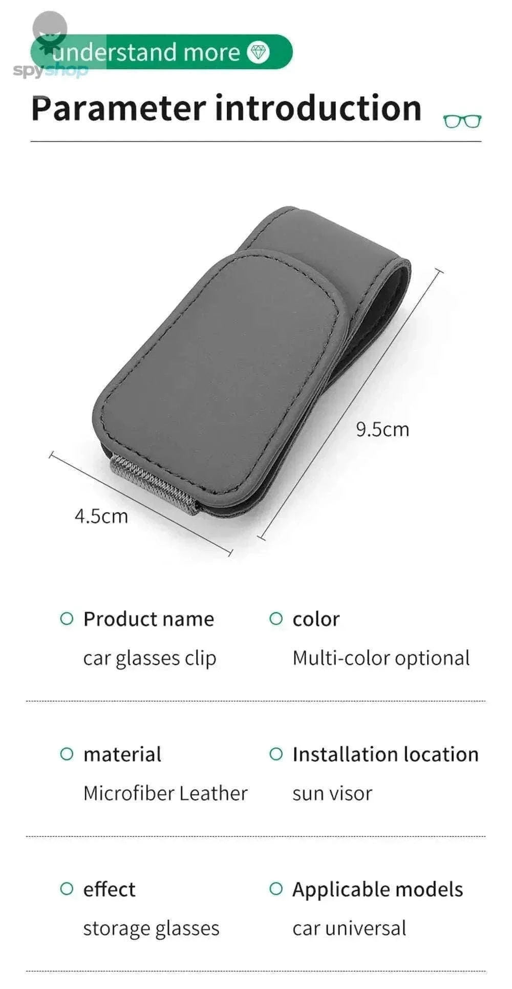Universal Car Sun Visor Glasses Holder for Easy Access-Carbon black B