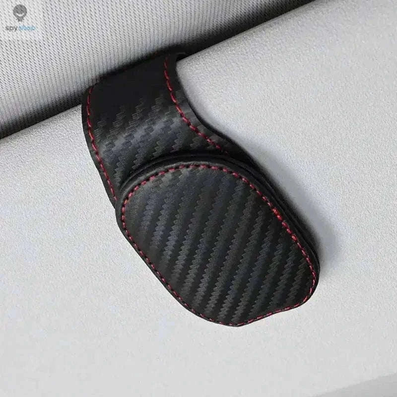 Universal Car Sun Visor Glasses Holder for Easy Access-Carbon black B