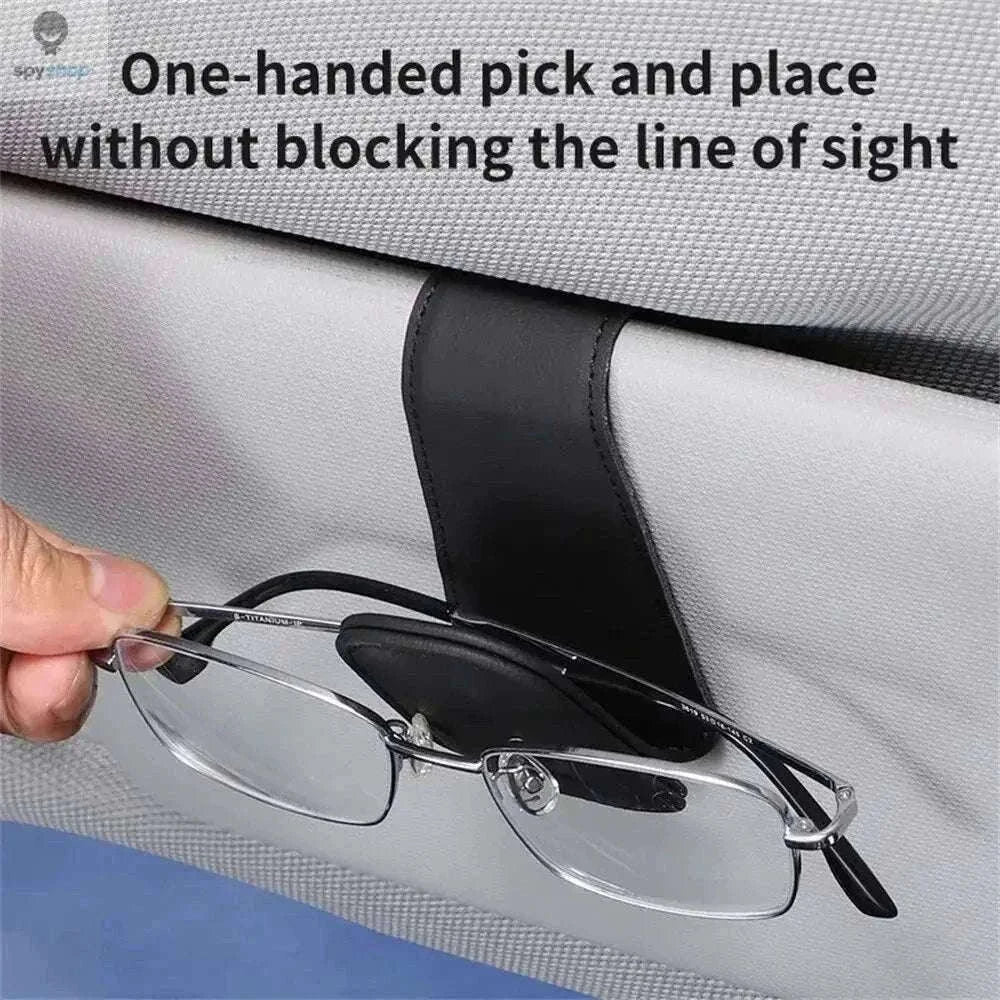 Universal Car Sun Visor Glasses Holder for Easy Access-Carbon black B