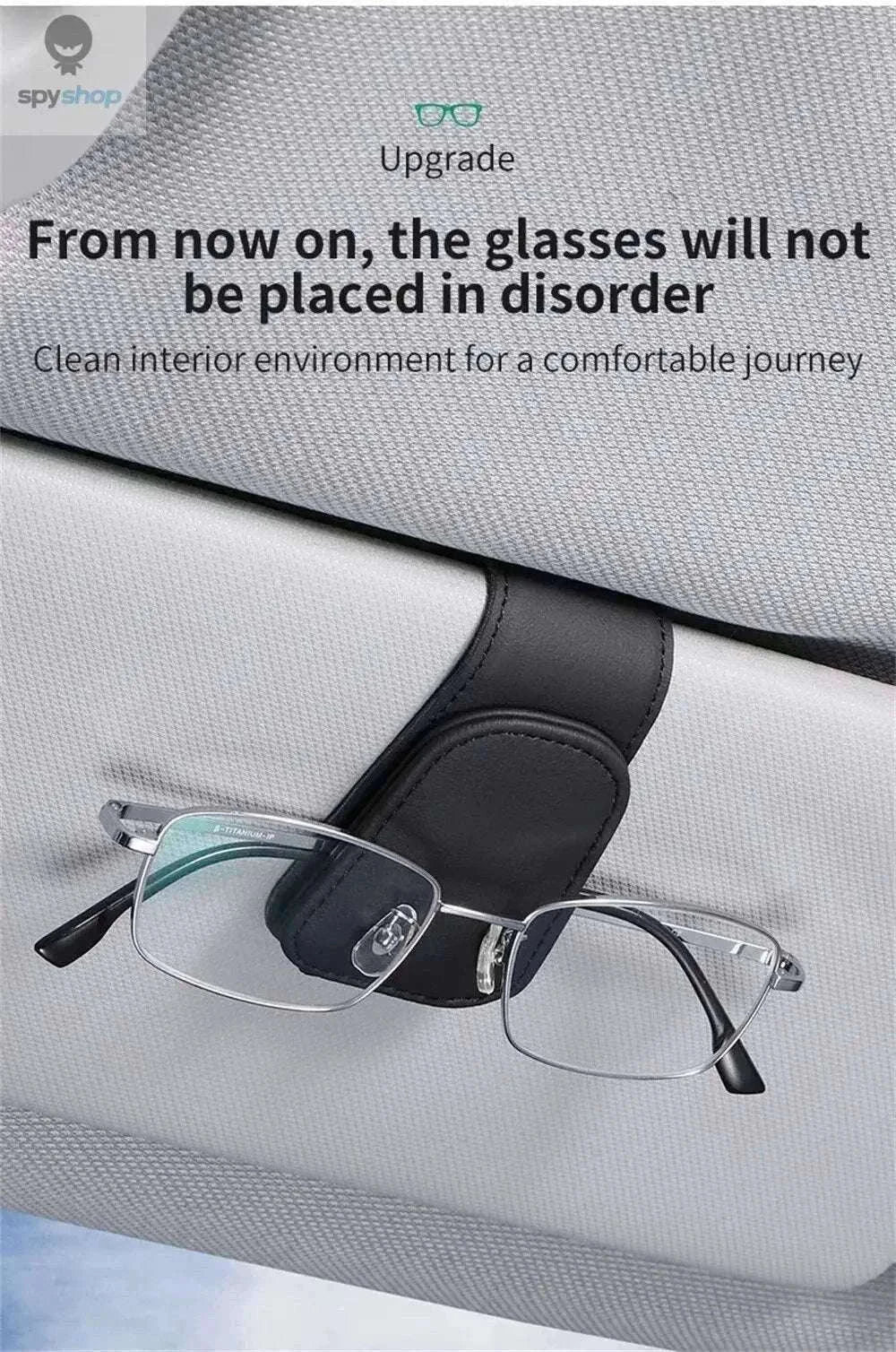 Universal Car Sun Visor Glasses Holder for Easy Access-Carbon black B