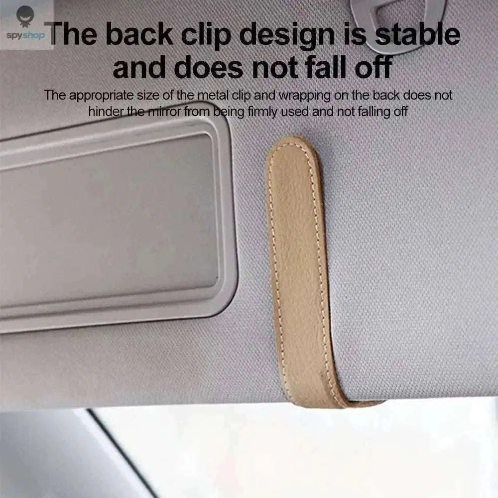 Universal Car Sunglasses Clip Organizer for Visor Storage-Beige