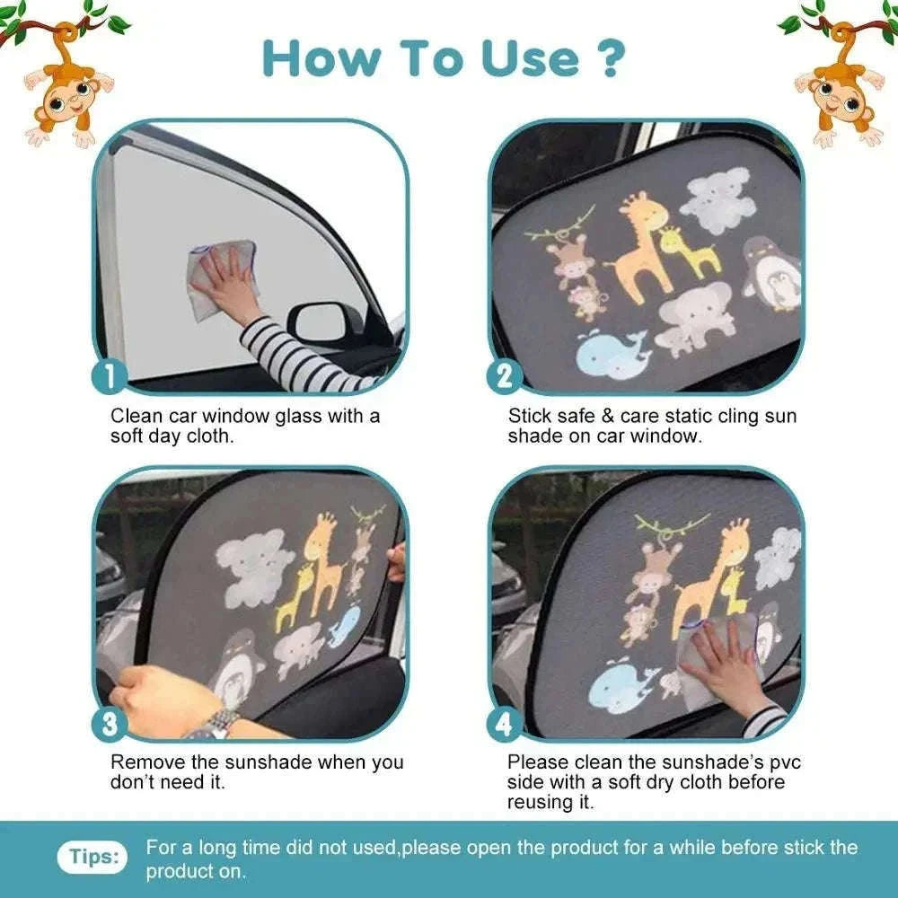 Universal Car Window Shade for Cooler, Calmer Family Rides-2 pieces