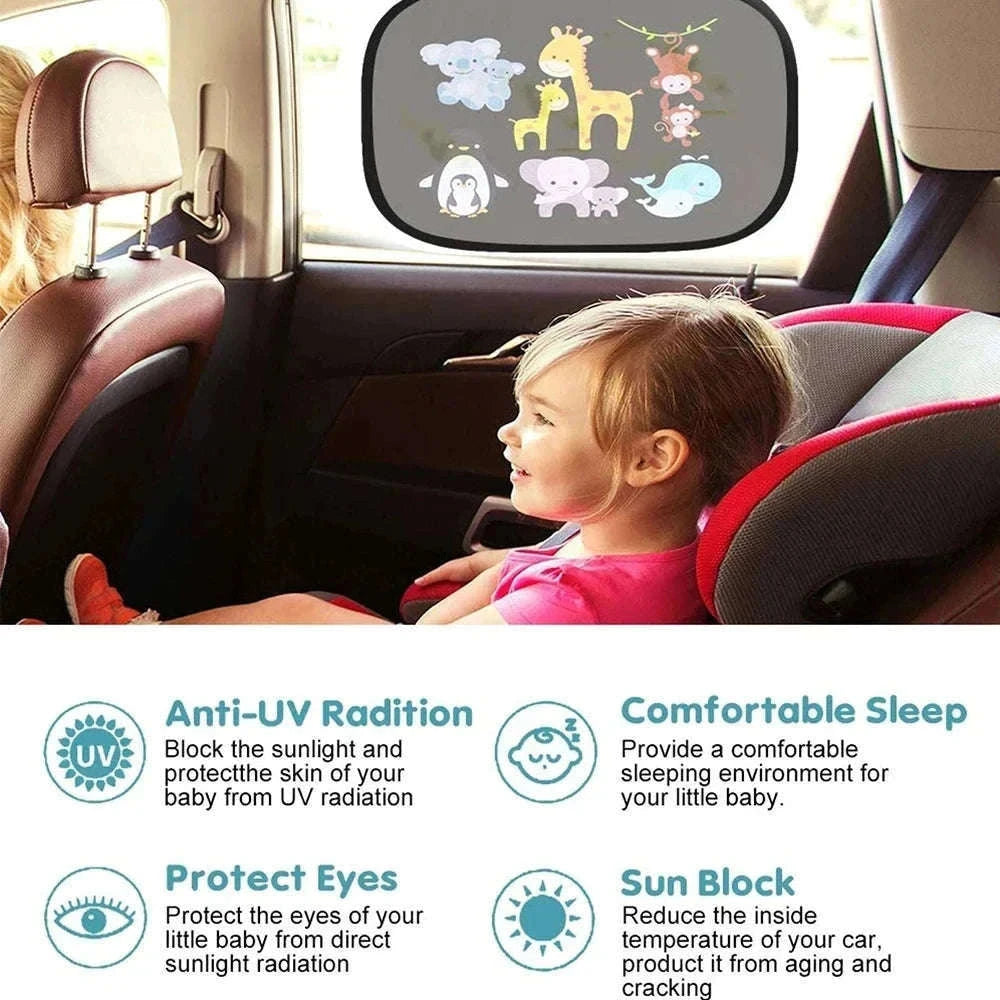 Universal Car Window Shade for Cooler, Calmer Family Rides-2 pieces