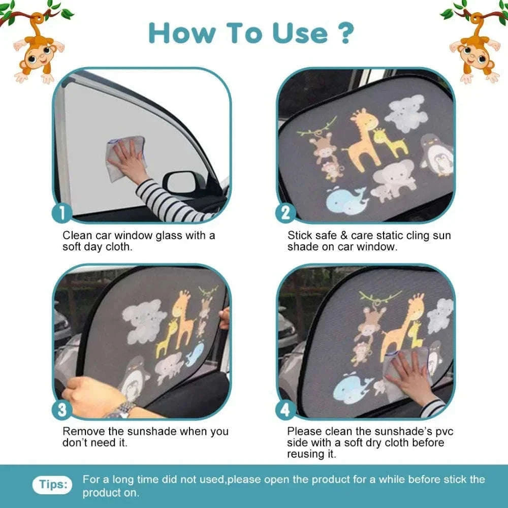 Universal Car Window Shade for Cooler, Calmer Family Rides-2 pieces