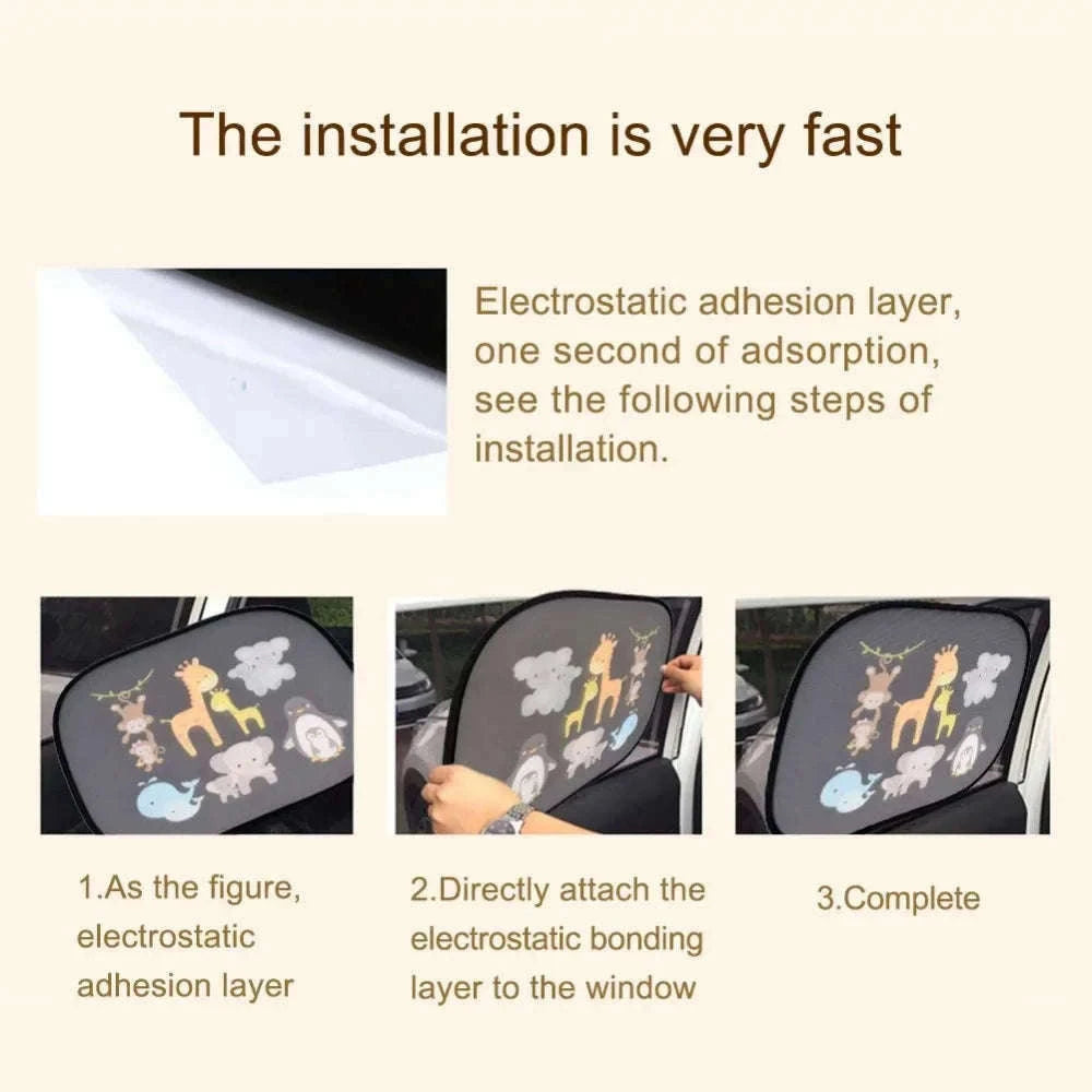 Universal Car Window Shade for Cooler, Calmer Family Rides-2 pieces