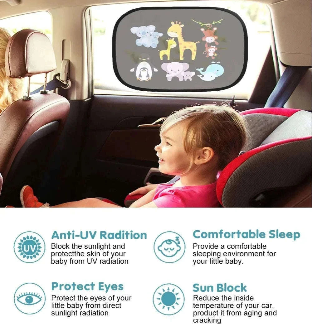 Universal Car Window Shade for Cooler, Calmer Family Rides-2 pieces