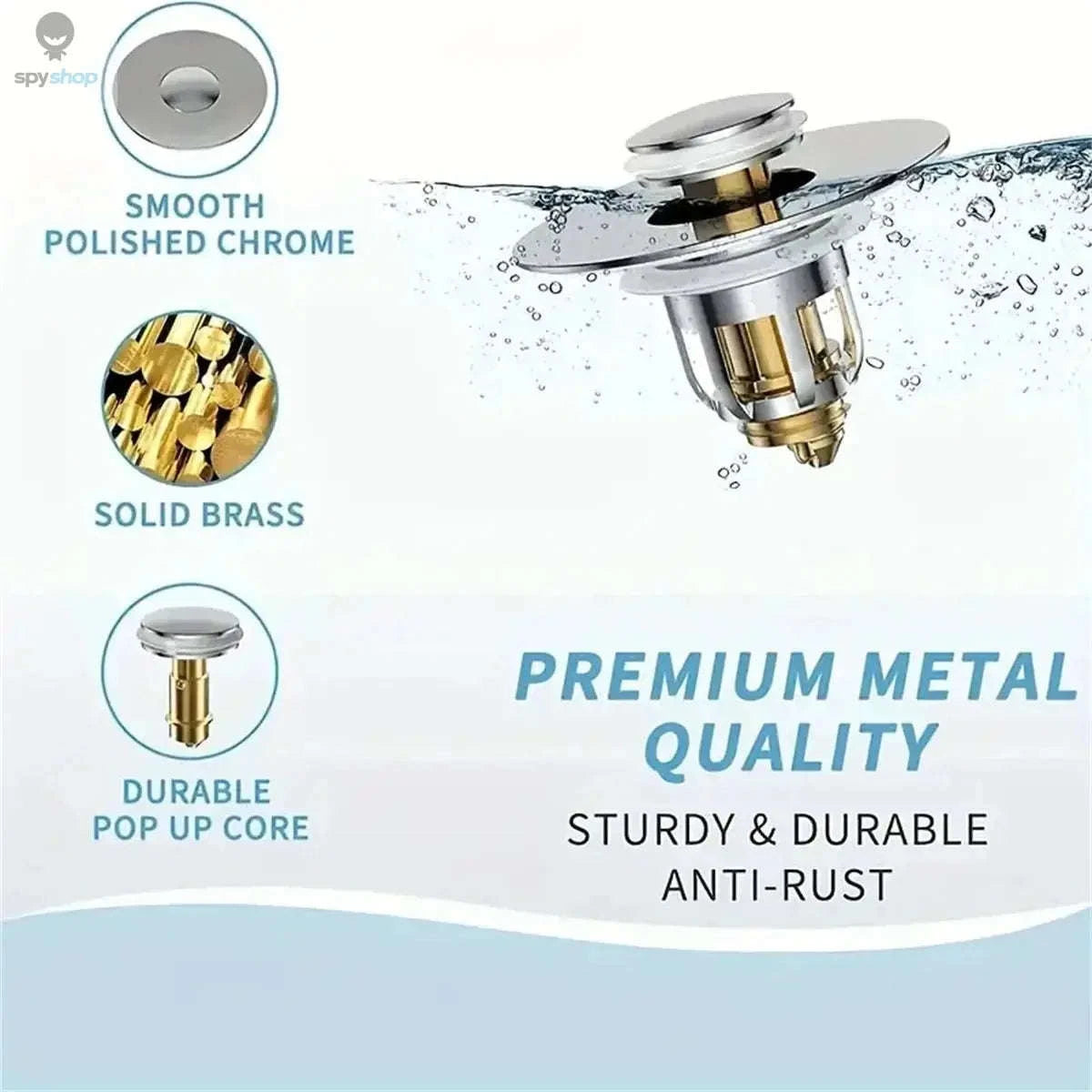 Universal Chrome Sink Filter Hair Catcher – Pop‑Up Stopper for Cleaner Drains-GLS / 1pc