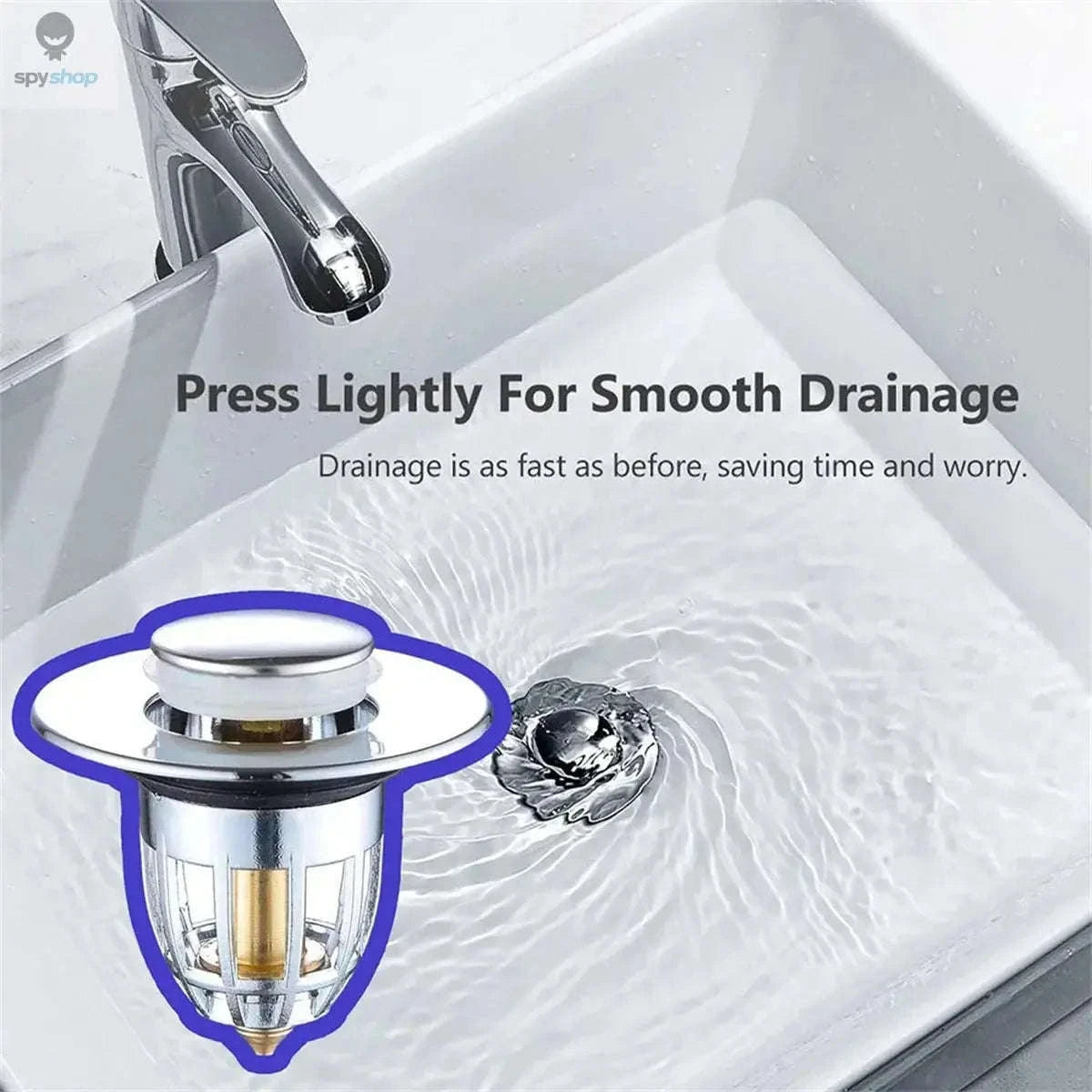 Universal Chrome Sink Filter Hair Catcher – Pop‑Up Stopper for Cleaner Drains-GLS / 1pc