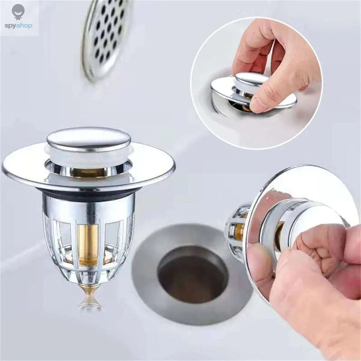 Universal Chrome Sink Filter Hair Catcher – Pop‑Up Stopper for Cleaner Drains-GLS / 1pc