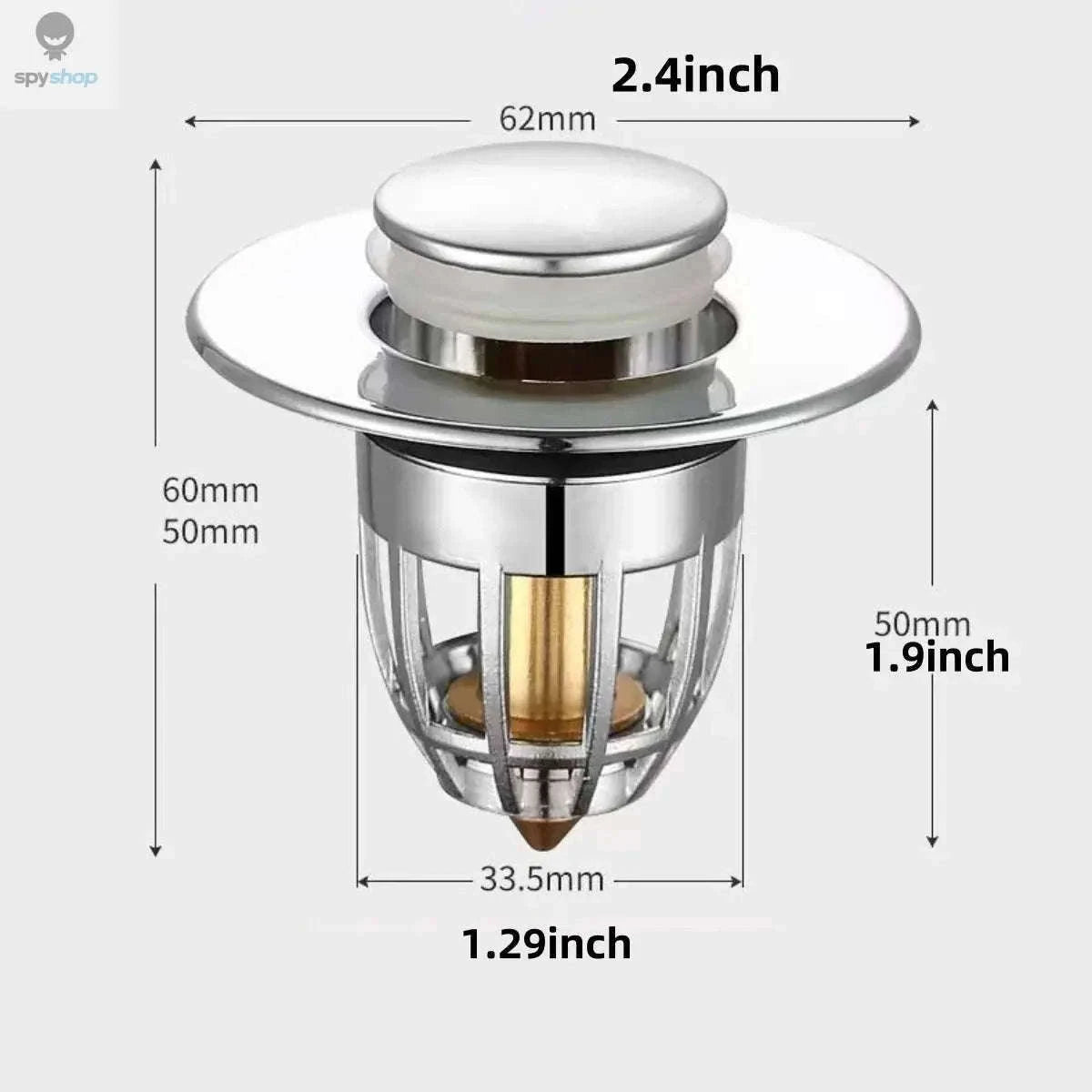 Universal Chrome Sink Hair Catcher Pop-Up Stopper for Cleaner Drains-GLS / 1pc