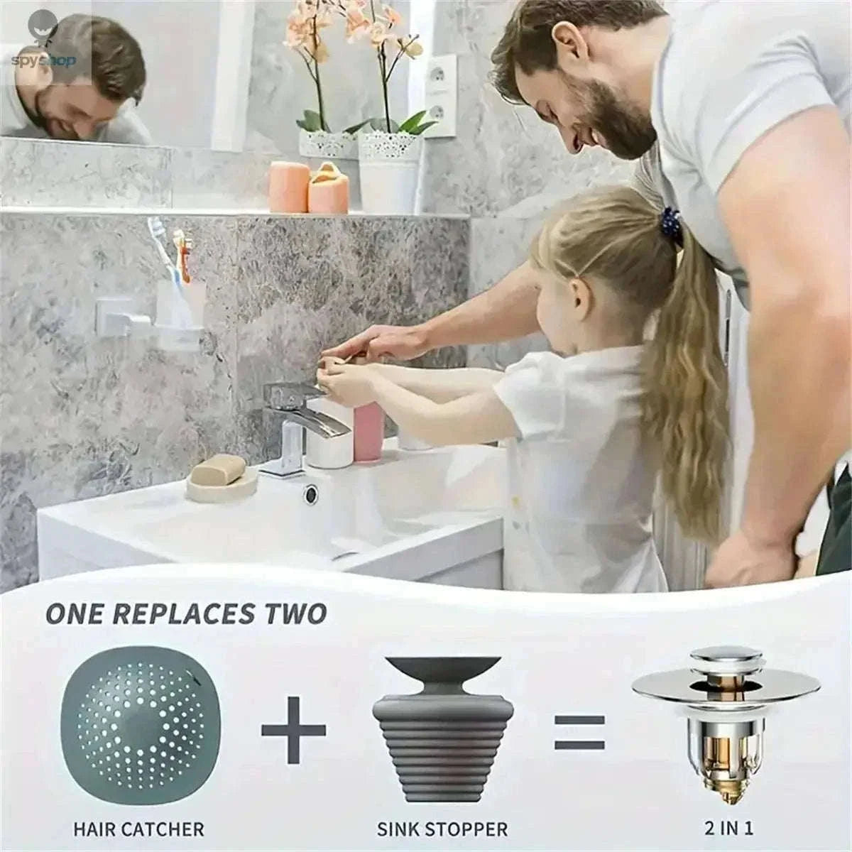 Universal Chrome Sink Hair Catcher Pop-Up Stopper for Cleaner Drains-GLS / 1pc