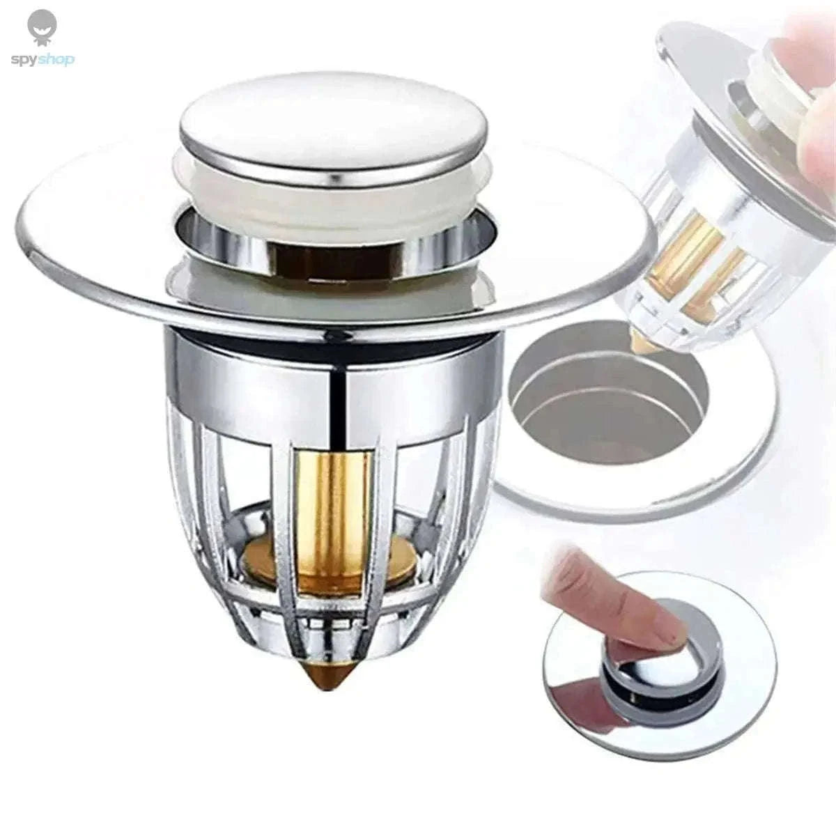Universal Chrome Sink Hair Catcher Pop-Up Stopper for Cleaner Drains-GLS / 1pc