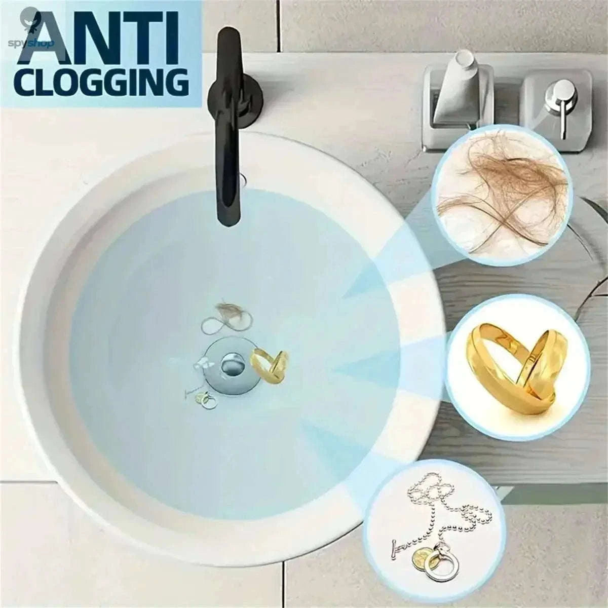 Universal Chrome Sink Hair Catcher Pop-Up Stopper for Cleaner Drains-GLS / 1pc