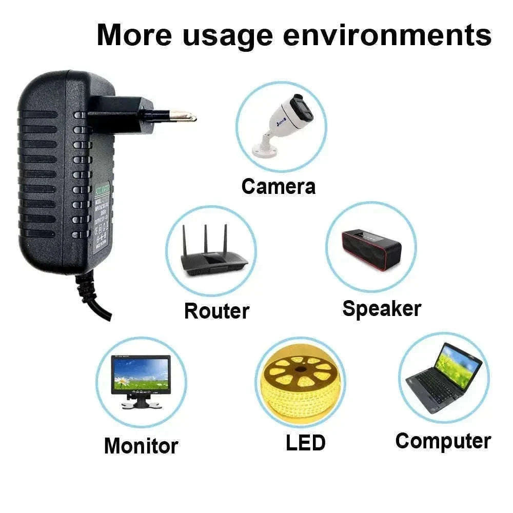 Universal DC 12V 2A Power Adapter for Stable Everyday Use-American Standard