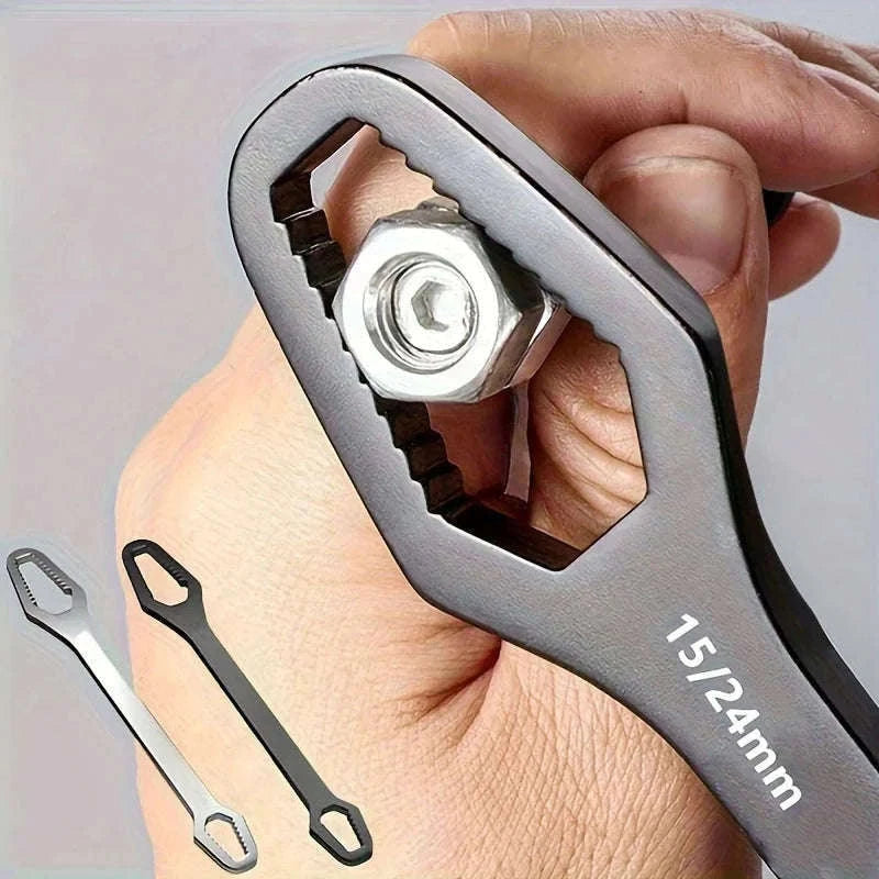 Universal Double Ended Wrench for Fast, Easy Repairs-Black