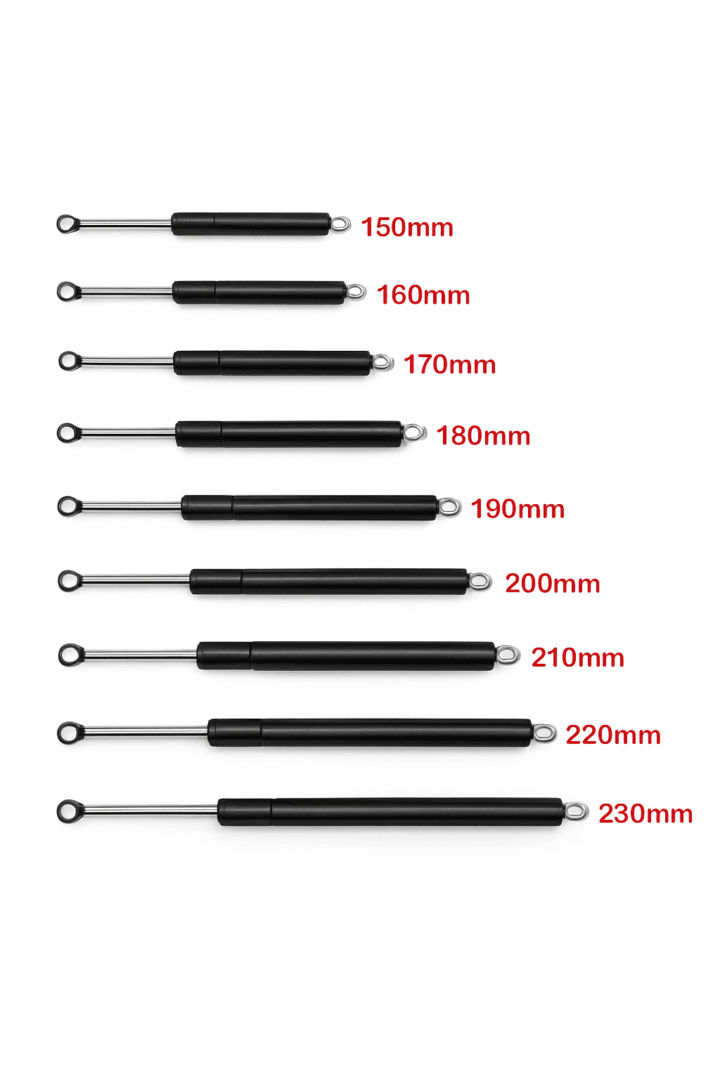 Universal Gas Spring Lift Support 150-230mm 10kg/100N-18-8-45-160