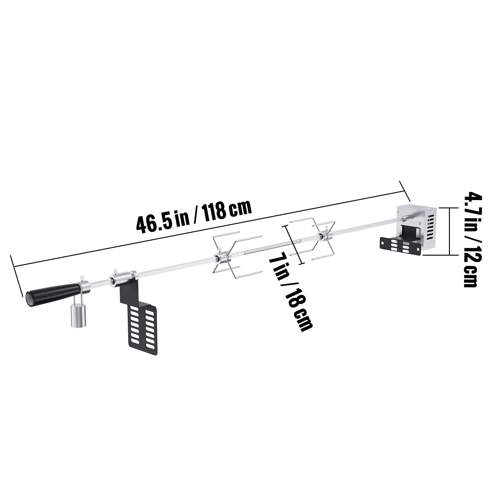 Universal Grill Rotisserie Kit 39-56 Inch Stainless Steel BBQ Kit-22 in / Poland