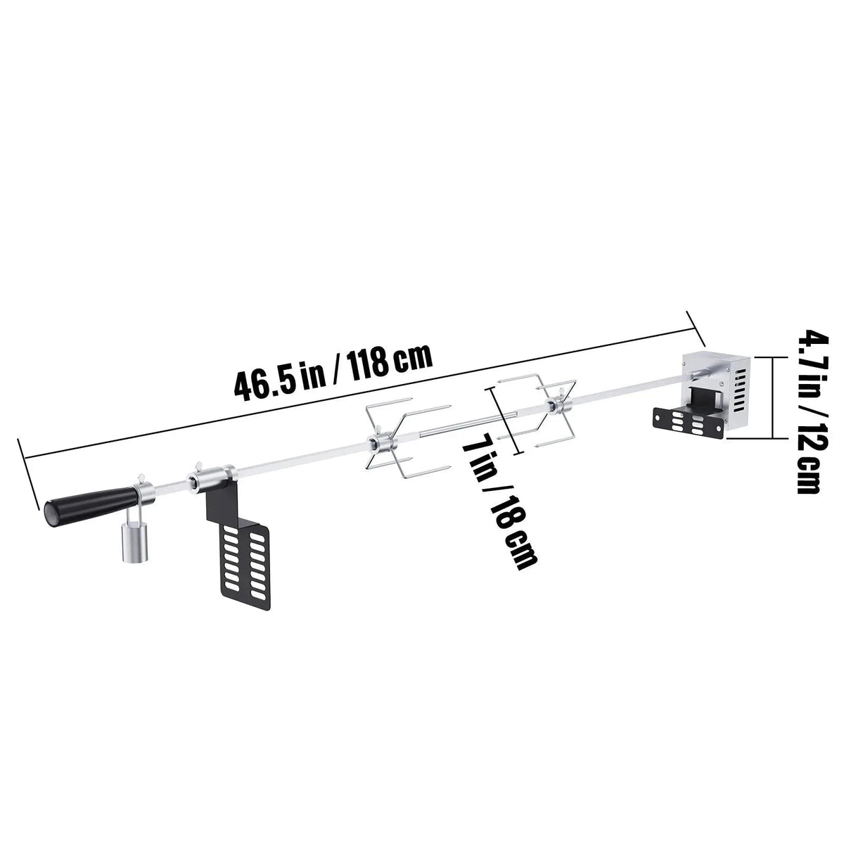 Universal Grill Rotisserie Kit 39-56 Inch Stainless Steel BBQ Kit-22 in / Poland