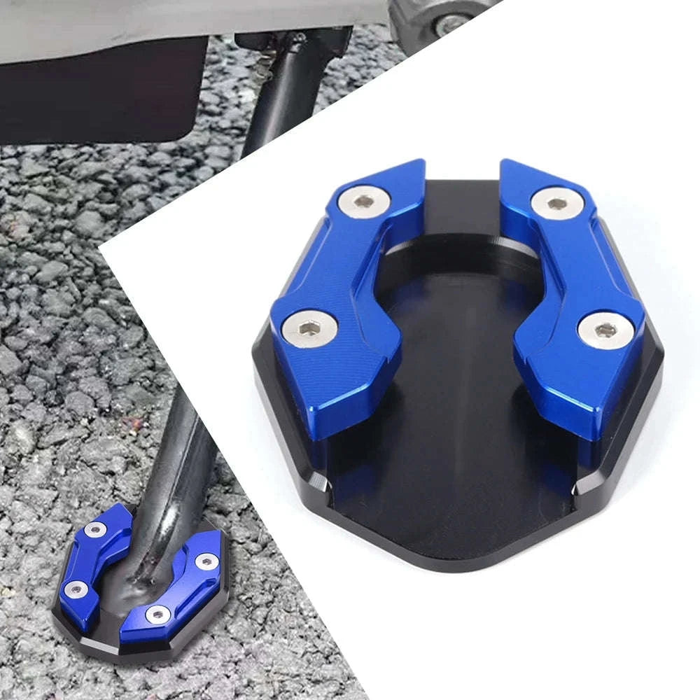 Universal Kickstand Extension Pad for Motorcycles & Scooters-blue