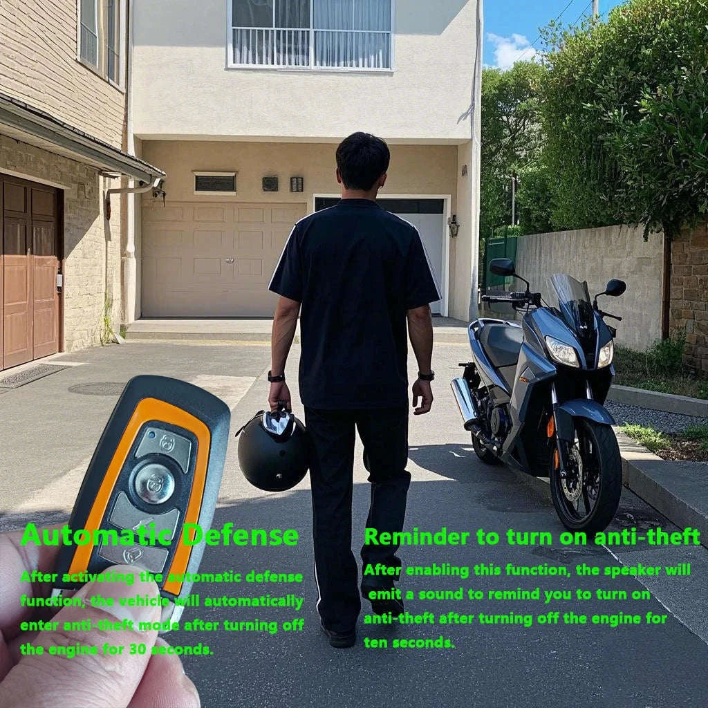 Universal Motorcycle Alarm System with Remote Engine Control-001zz