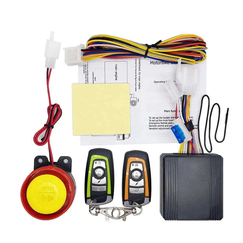 Universal Motorcycle Alarm System with Remote Engine Control-001zz