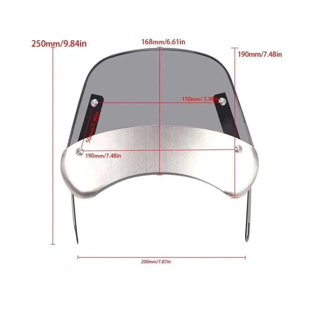 Universal Motorcycle Windshield Wind Deflector-black