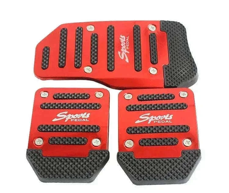 Universal Non-Slip Aluminum Pedal Covers for Manual Cars-Manual-Red