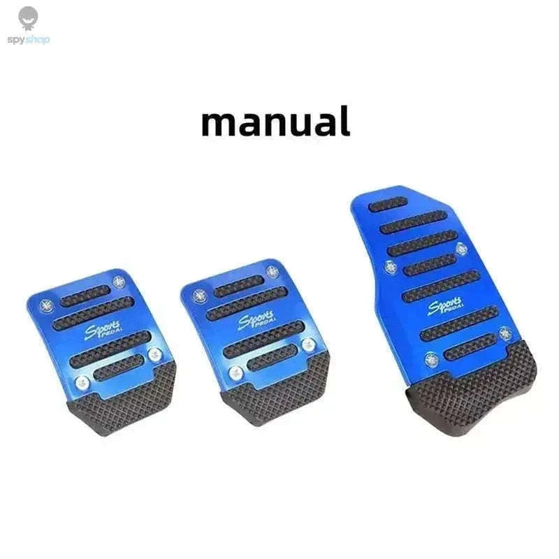Universal Non-Slip Aluminum Pedal Covers for Manual Cars-Manual-Red