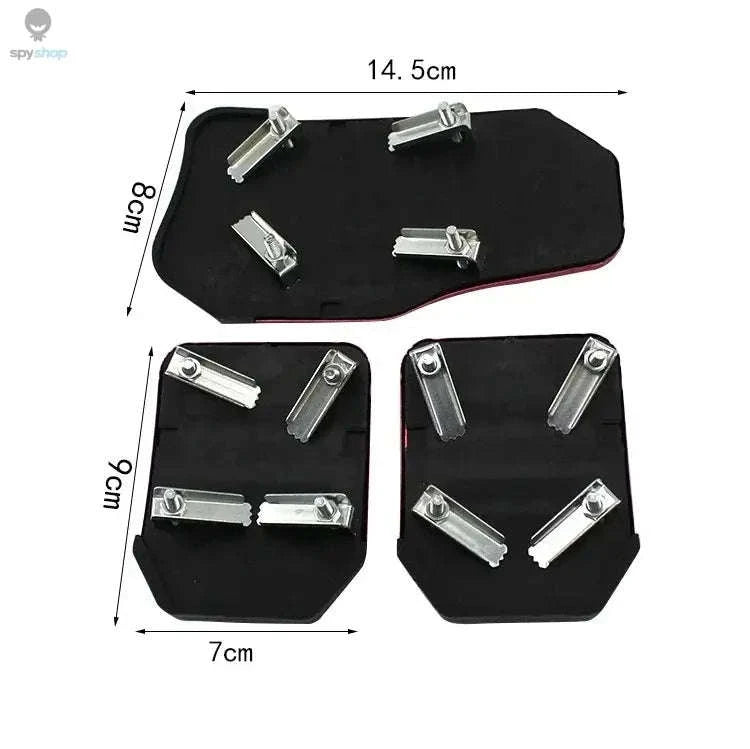 Universal Non-Slip Aluminum Pedal Covers Set-Manual-Red