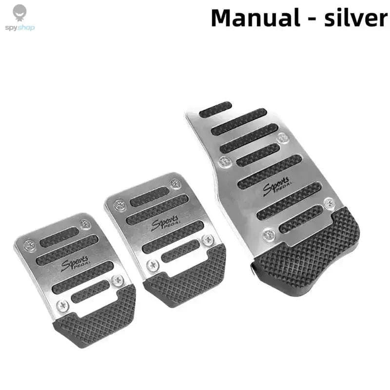 Universal Non-Slip Aluminum Pedal Covers Set-Manual-Red