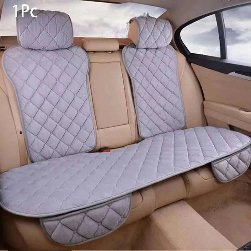 Universal Plush Car Seat Covers Set-Front Gray 1pc