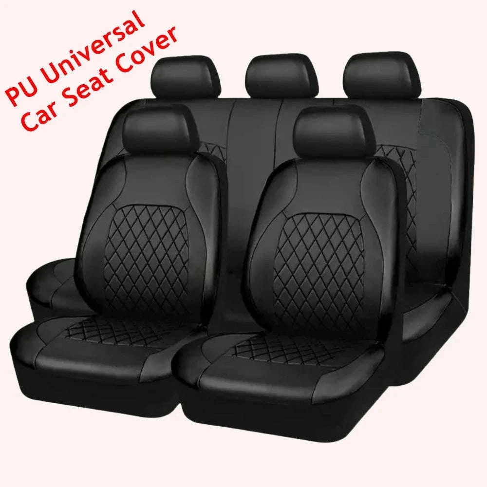 Universal PU Car Seat Covers Set for Everyday Protection-full set / United States