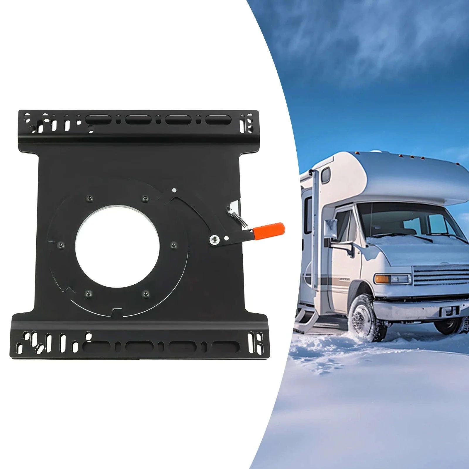 Universal Seat Swivel Base Heavy Duty Steel 360 Rotating for RV Camper Bus-black / Germany